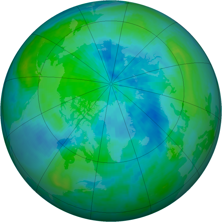 Arctic ozone map for 15 September 2000